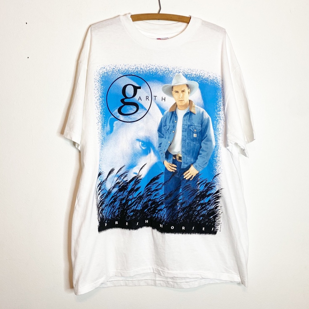 Vintage 1996 Garth Brooks Fresh Horses Tour T-Shirt Size XL - Picture 1 of 6